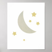 Maan en Sterren Kinderkamer Poster (Voorkant)