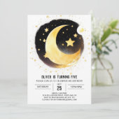 Maan en sterren Magic Verjaardag Kaart (Staand voorkant)