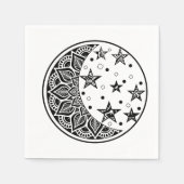 Maan en Sterren Mandala Servet (Voorkant)