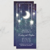 Maan en Sterren Marine huwelijksprogramma Programmakaart (Voorkant / Achterkant)