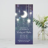 Maan en Sterren Marine huwelijksprogramma Programmakaart (Staand voorkant)