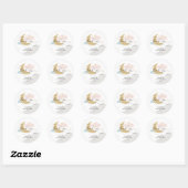 Maan en sterren Meervoudig Manuscript Baby shower  Ronde Sticker (Vel)