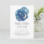 Maan en Sterren Meisje Twinkle Twinkle Little Star Kaart (Staand voorkant)