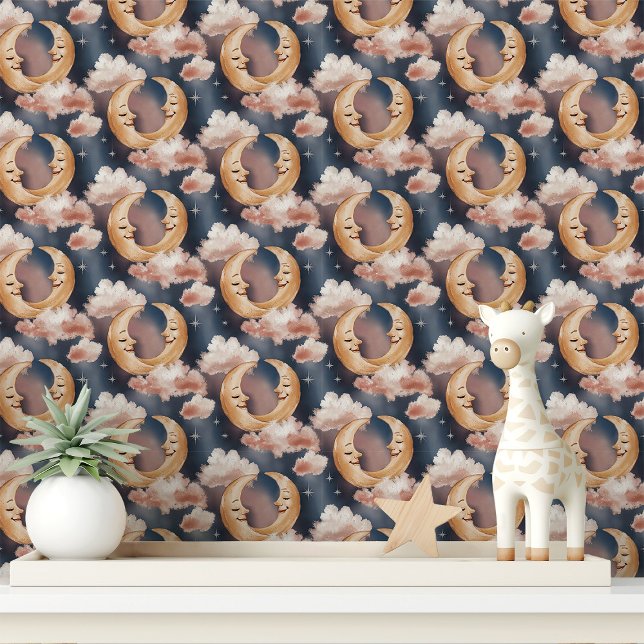 Maan en sterren met wolken behang (Creator heeft geüpload)