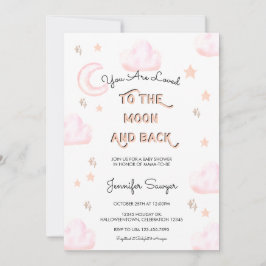 Maan en sterren | Modern Waterverf Baby shower Kaart