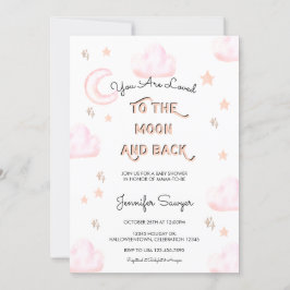 Maan en sterren | Modern Waterverf Baby shower Kaart