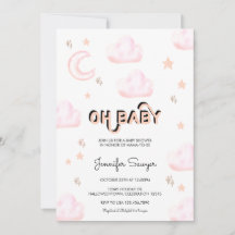 Maan en sterren | Modern Waterverf Baby shower