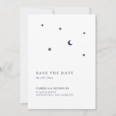Maan en sterren moderne hemelse bruiloft save the date (Voorkant)