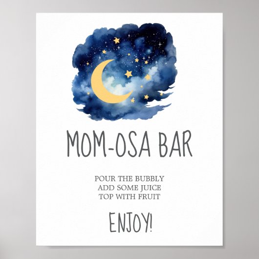 Maan en Sterren Moederdag Bar Bord Poster (Voorkant)
