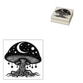 Maan en sterren Mushroom Rubber Stamp Rubberstempel (Gestempeld)