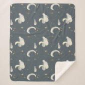 maan en sterren nachtelijke hemel sherpa deken (Voorkant)