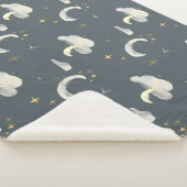 maan en sterren nachtelijke hemel sherpa deken (3/4)