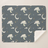 maan en sterren nachtelijke hemel sherpa deken (Voorkant (horizontaal))