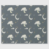 Maan en sterren Night Sky inpakpapier (Vlak)