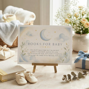 Maan en sterren Over de maan Baby Shower Informatiekaartje