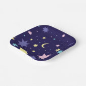 Maan en sterren. papieren bordje (Gebogen)