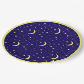 Maan en sterren. papieren bordje (Gekanteld)