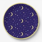 Maan en sterren. papieren bordje (Voorkant)