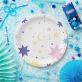 Maan en sterren. papieren bordje (Feest)