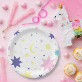 Maan en sterren. papieren bordje (Feest)