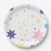 Maan en sterren. papieren bordje (Voorkant)