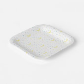 Maan en sterren. papieren bordje (Gebogen)