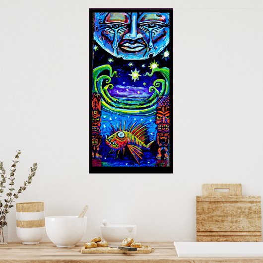 maan en sterren poster (Keuken)