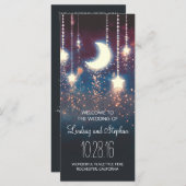 Maan en sterren rustieke bruiloft programma programmakaart (Voorkant / Achterkant)