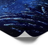 Maan en Sterren Schilderen Marine Blauw Lezen Fine Poster (Hoek)