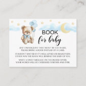 Maan en sterren teddybeer boek voor baby boy douch informatiekaartje (Voorkant)