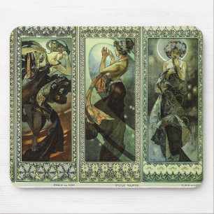 Maan en sterren van Alphonse Mucha Muismat