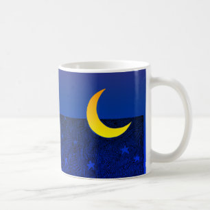 Maan en sterren Vintage avondkunst Koffiemok