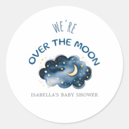 Maan en sterren We Are Over the Moon Envelope Seal Ronde Sticker