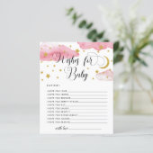 Maan en Sterren Wensen voor Babykaart (Staand voorkant)