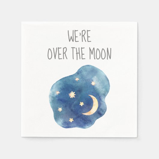 Maan en sterren We're Over the Moon Servetten (Voorkant)