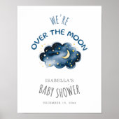 Maan en sterren We're Over The Moon Welkom Poster (Voorkant)