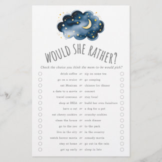 Maan en sterren zou ze liever trivia spel flyer