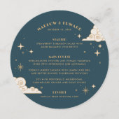 Maan- en sterrenhemel Trouw Menu Kaart (Voorkant)