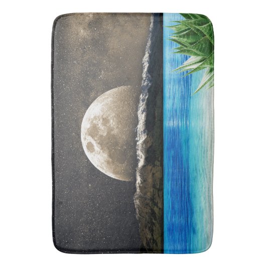 maan en strand badmat (Voorkant Verticaal)