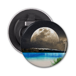 Maan En Strand Button Flesopener