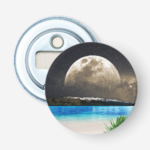 Maan En Strand Button Flesopener