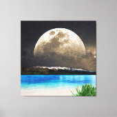 maan en strand canvas afdruk (Voorkant)