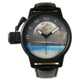 Maan en strand horloge