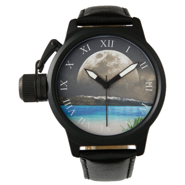 Maan en strand horloge (Voorkant)