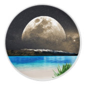 maan en strand keramische knop (Voorkant)