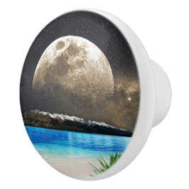 maan en strand keramische knop