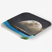 maan en strand papieren bordje (Gebogen)
