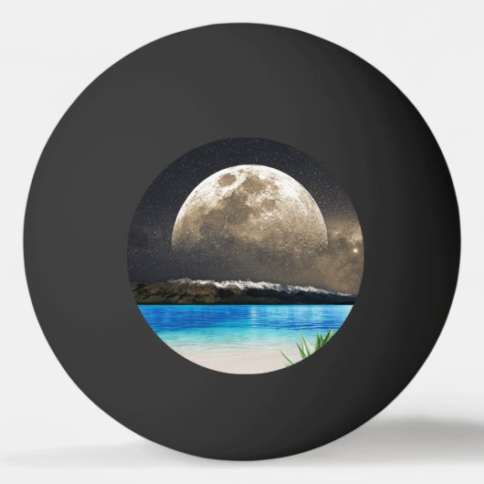 Maan en strand pingpongbal (Voorkant)