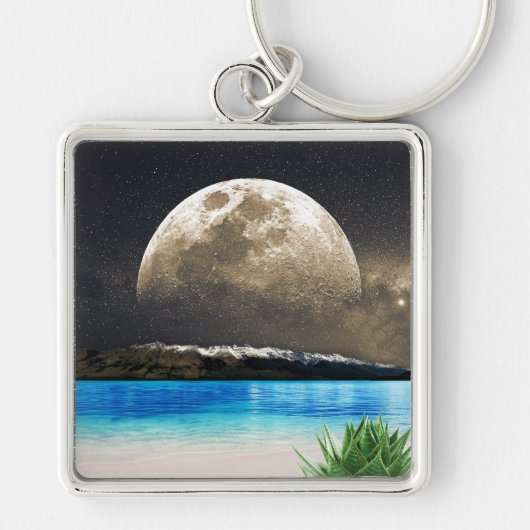 Maan En Strand Sleutelhanger (Voorkant)