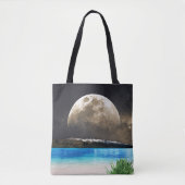 Maan en strand tote bag (Voorkant)